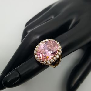 Pink Faceted Crystal Cocktail Ring, last chance